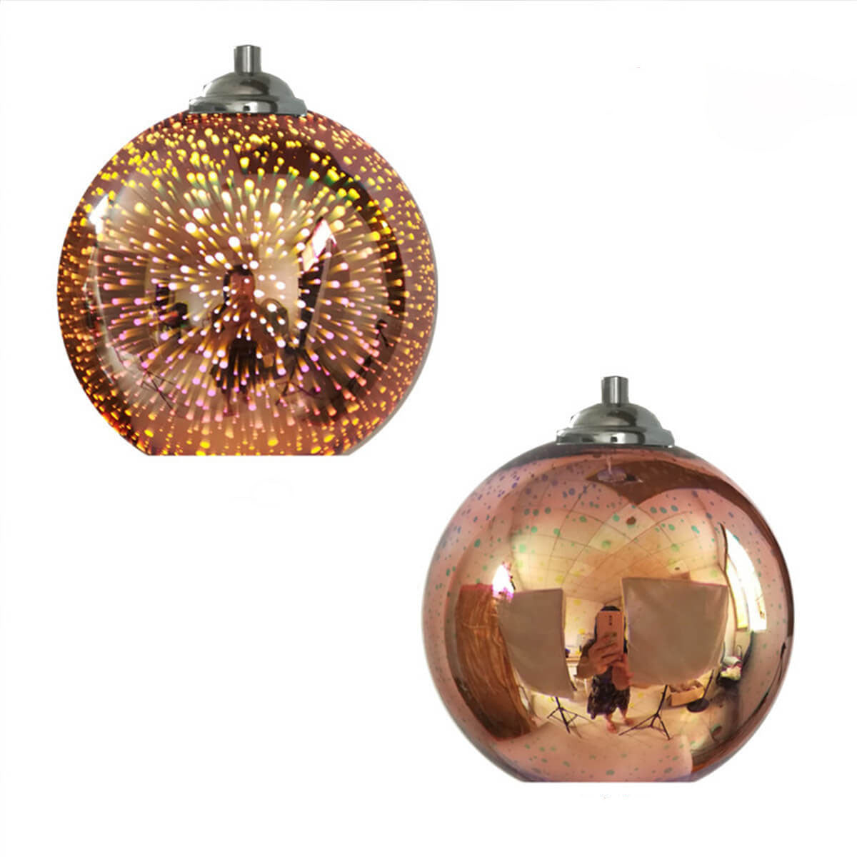 Hanglamp met 3D Vuurwerk Glas Creatief Design 0