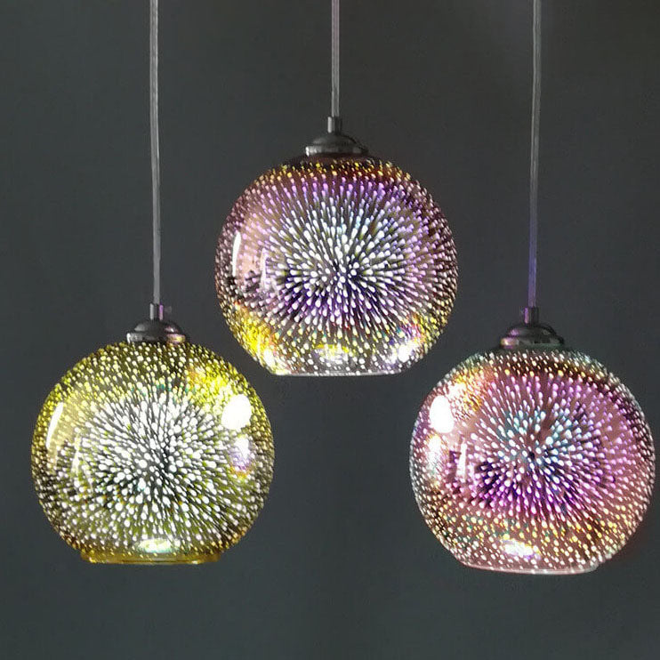 Hanglamp met 3D Vuurwerk Glas Creatief Design 5