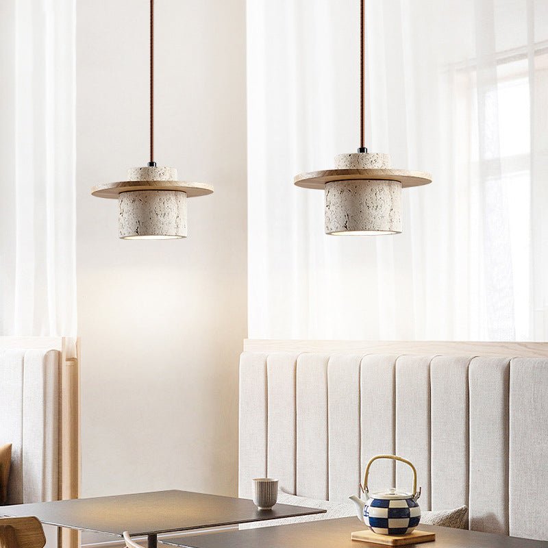 Hanglamp van Travertijn met Retro Afwerking 2