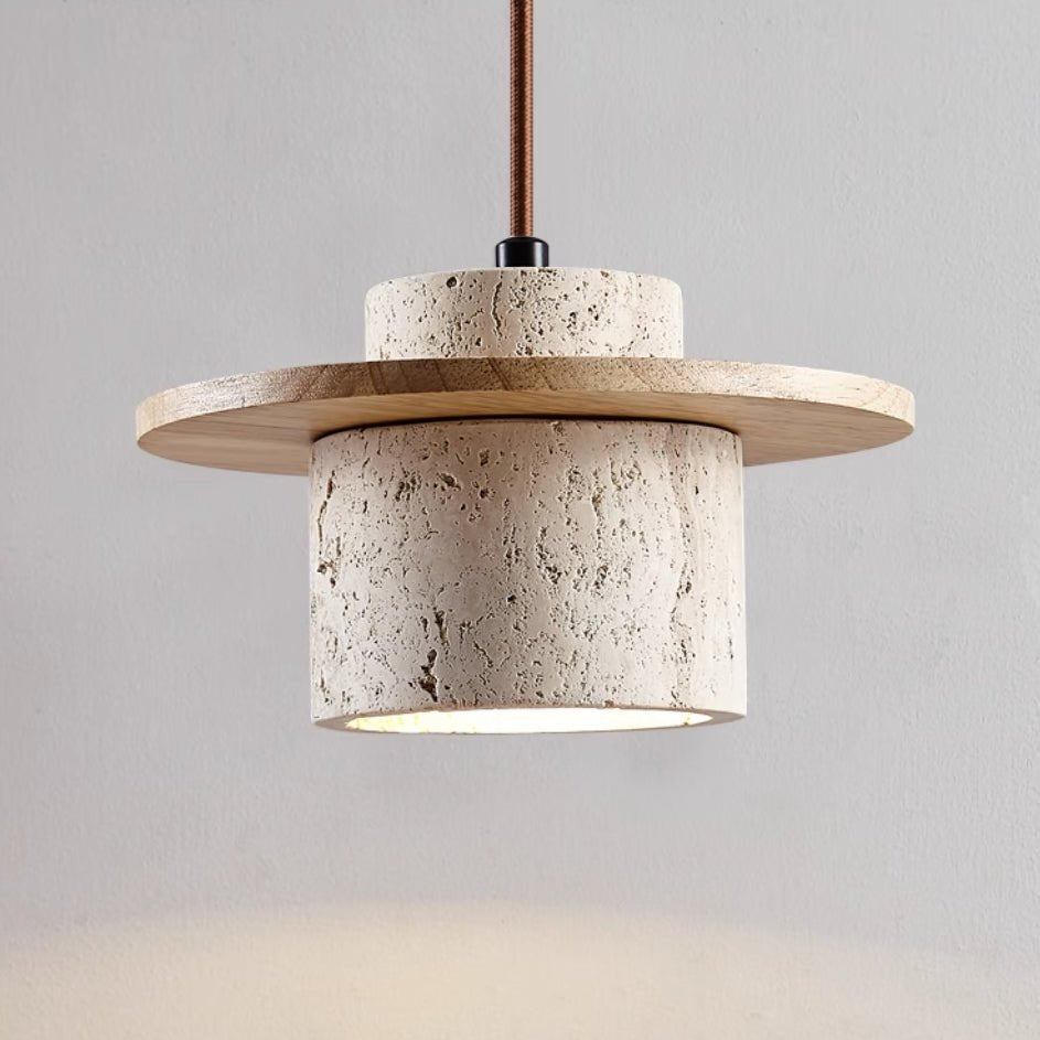 Hanglamp van Travertijn met Retro Afwerking 5