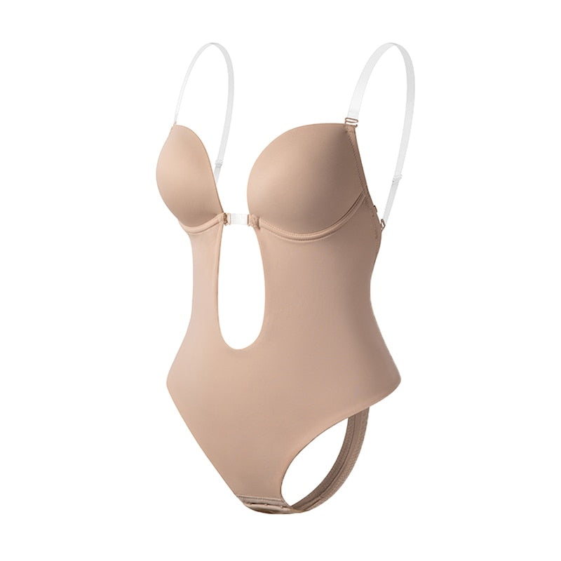 Diepe V-Hals Rugloze Body Shaper