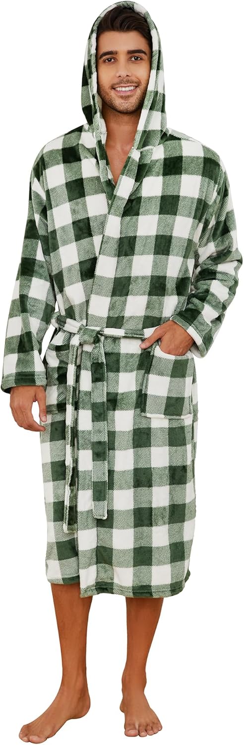 Heren Badjas Lange Fleece Stijlvol 13