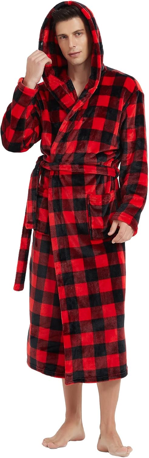 Heren Badjas Lange Fleece Stijlvol 7