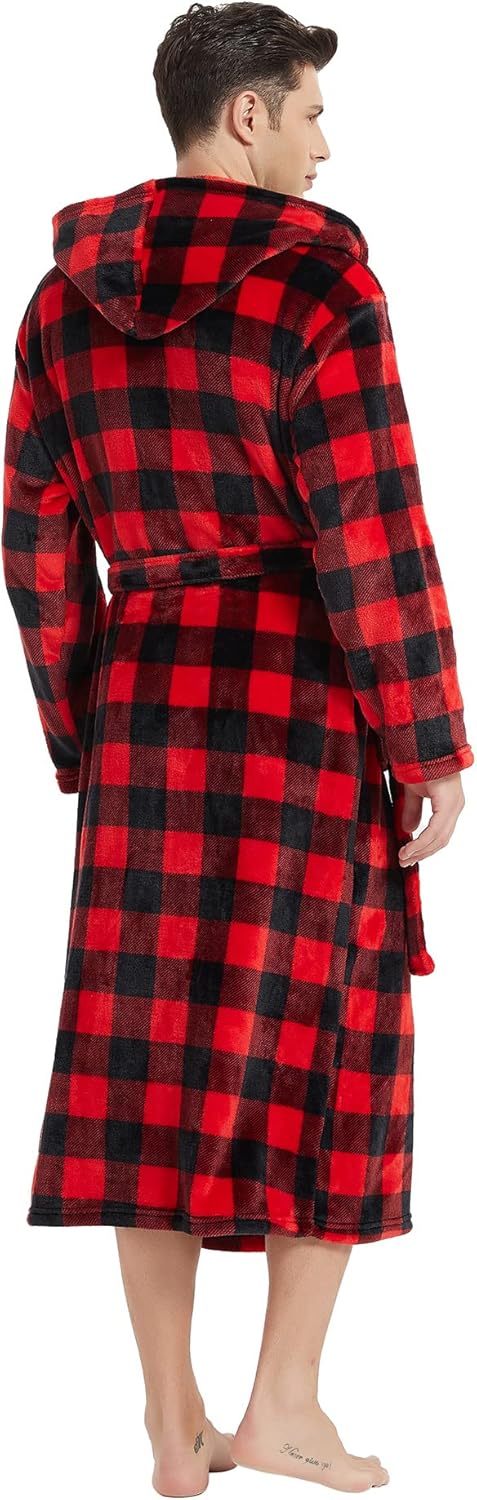 Heren Badjas Lange Fleece Stijlvol 8