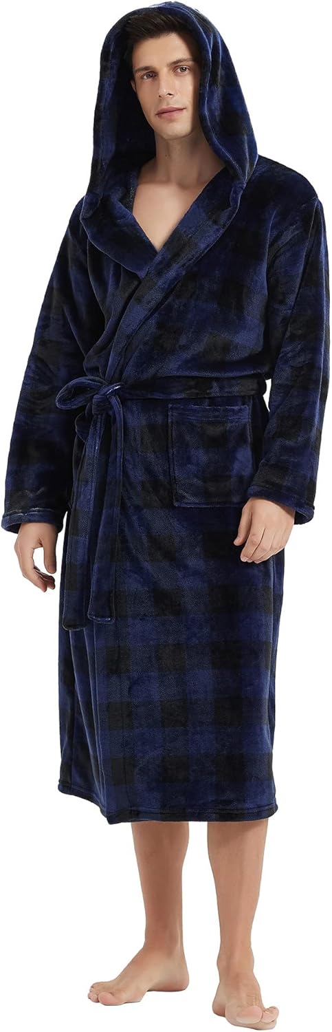 Heren Badjas Lange Fleece Stijlvol 9