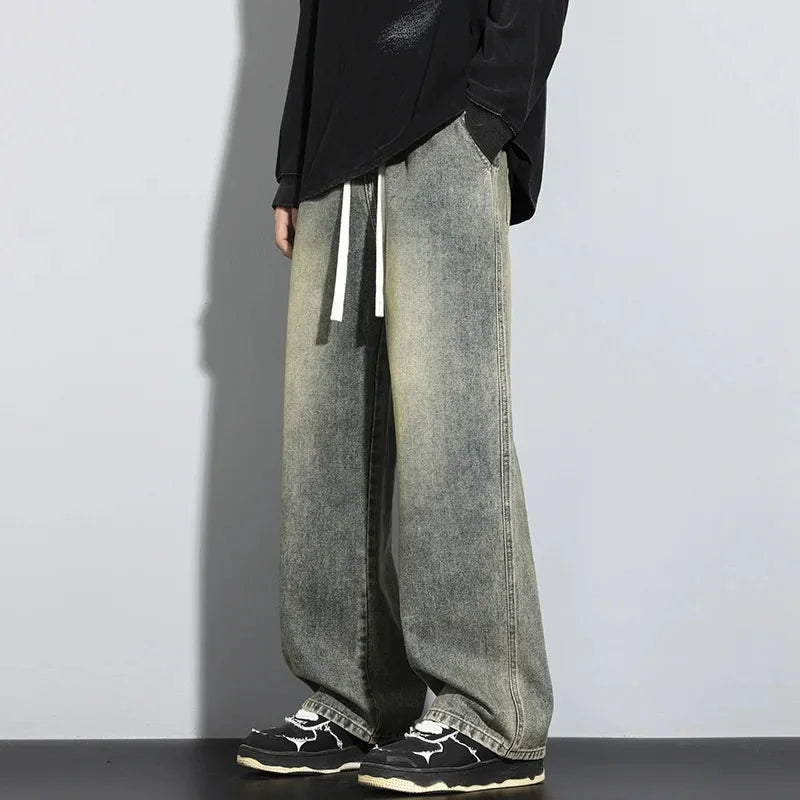 Heren Baggy Jeans Met Verstelbaar Trekkoord 1