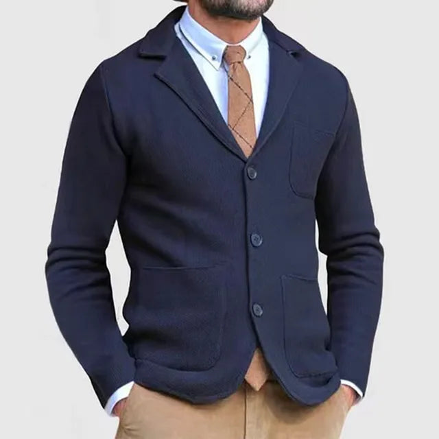 Heren Blazer Gebreid Stijlvol Comfortabel 5