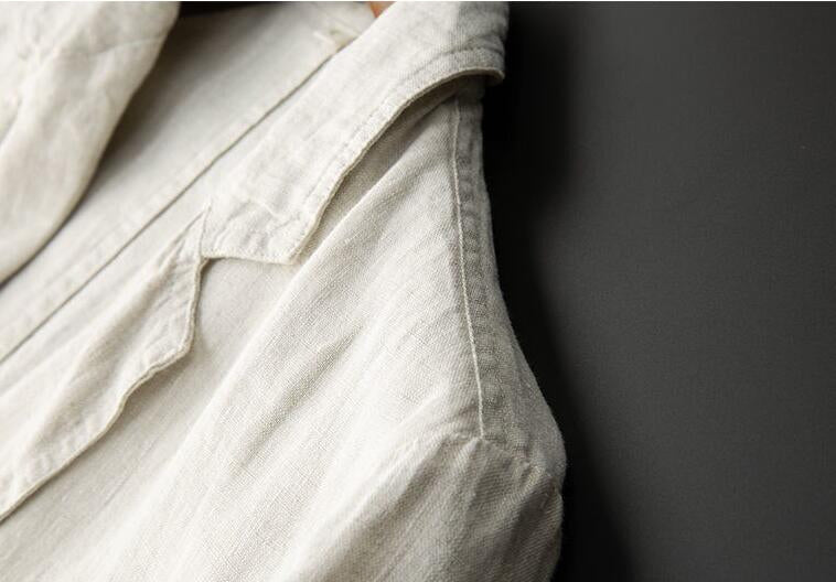 Heren Blazer Leinen Smalle Pasvorm met Reverskragen 2