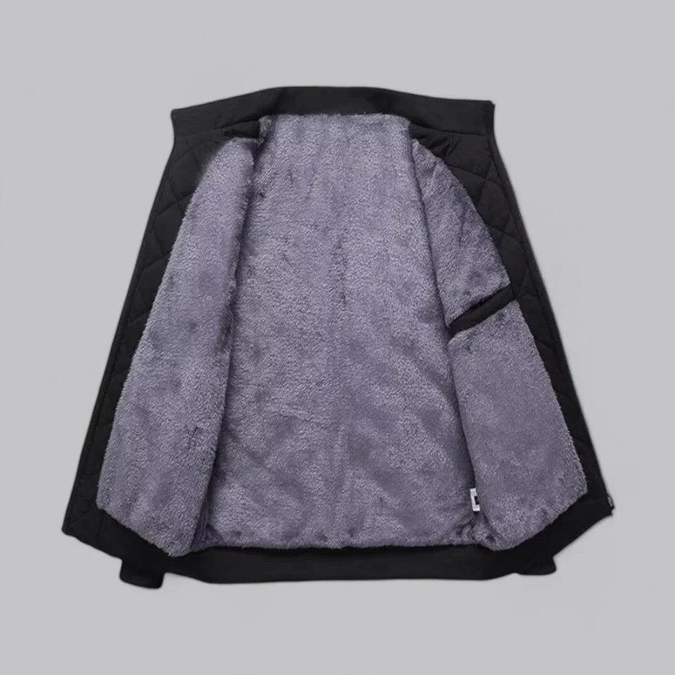 Heren Bomberjack Met Diamanttextuur En Fleecevoering 1