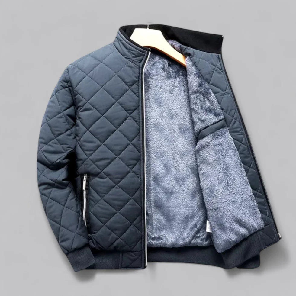 Heren Bomberjack Met Diamanttextuur En Fleecevoering 5