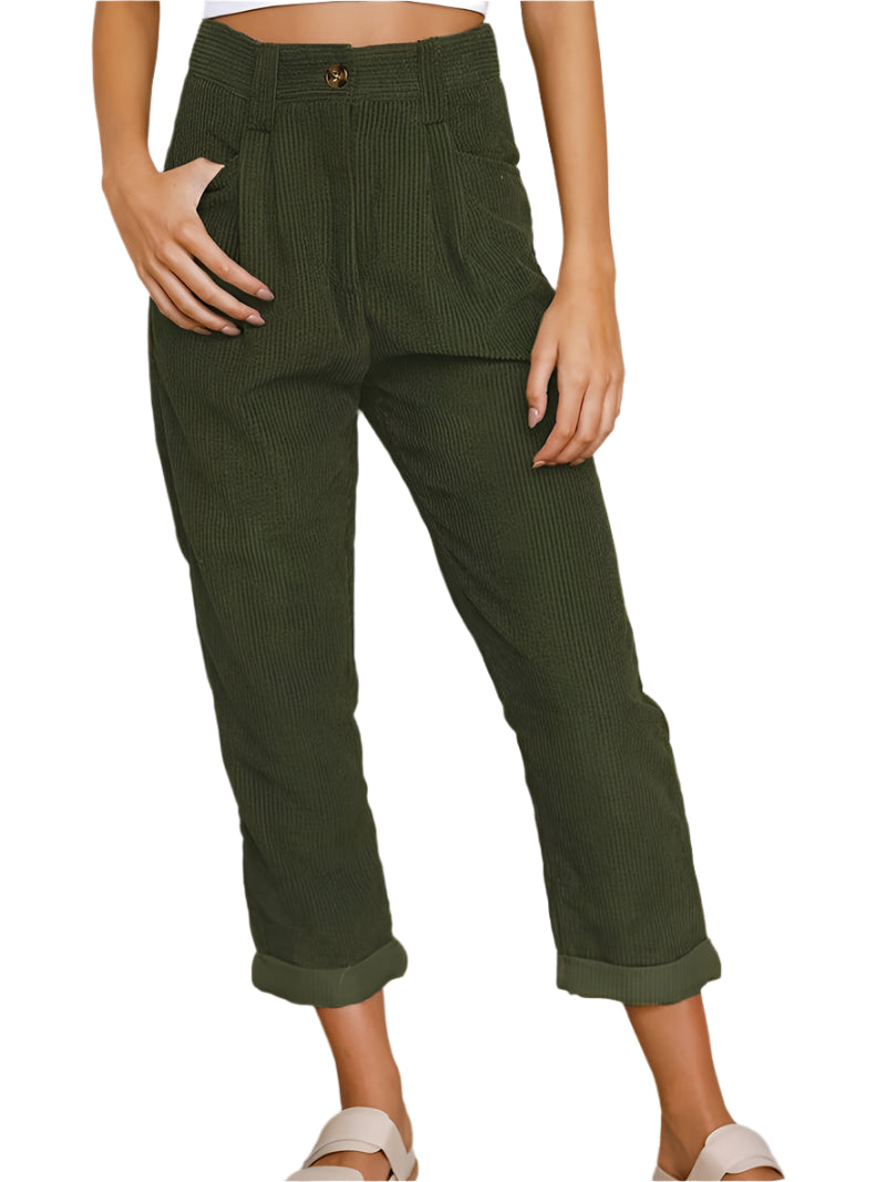 Heren Broek Casual Katoen Corduroy Met Twee Diepe Vakken 0