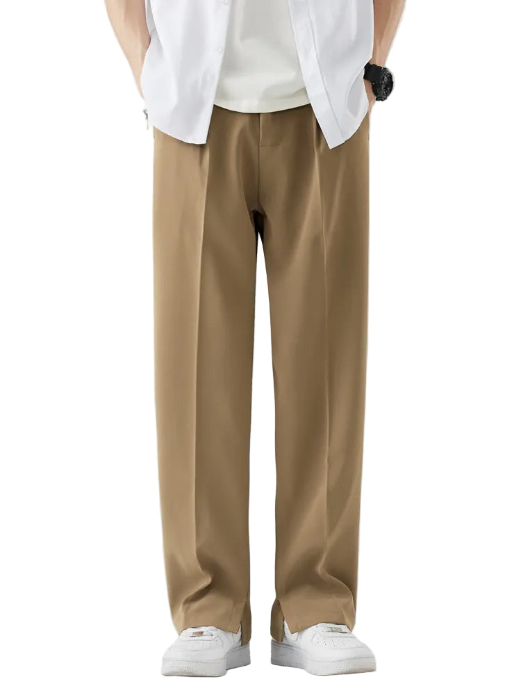 Heren Broek Recht Model Relaxed Fit Katoenmix 0