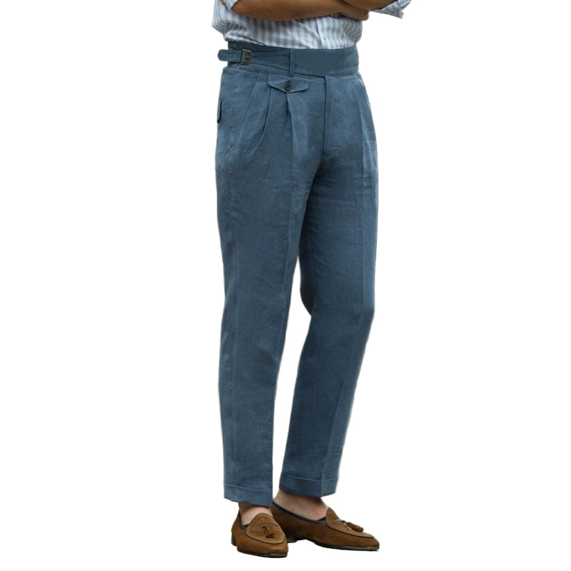 Heren Broek Slim Fit Hoog Taille Linnen 2