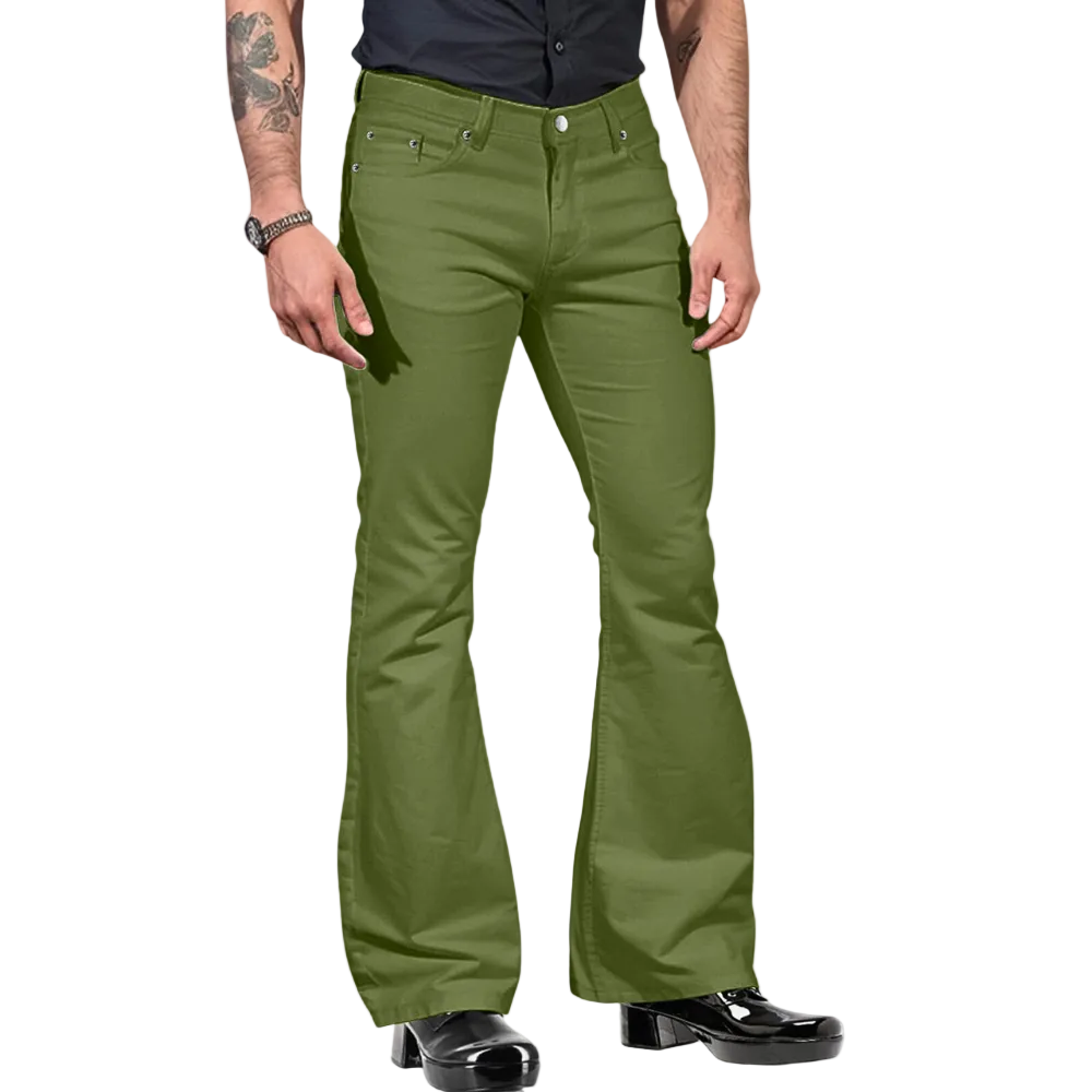 Heren Broeken Flared Retro Stijl Met Stretch 0