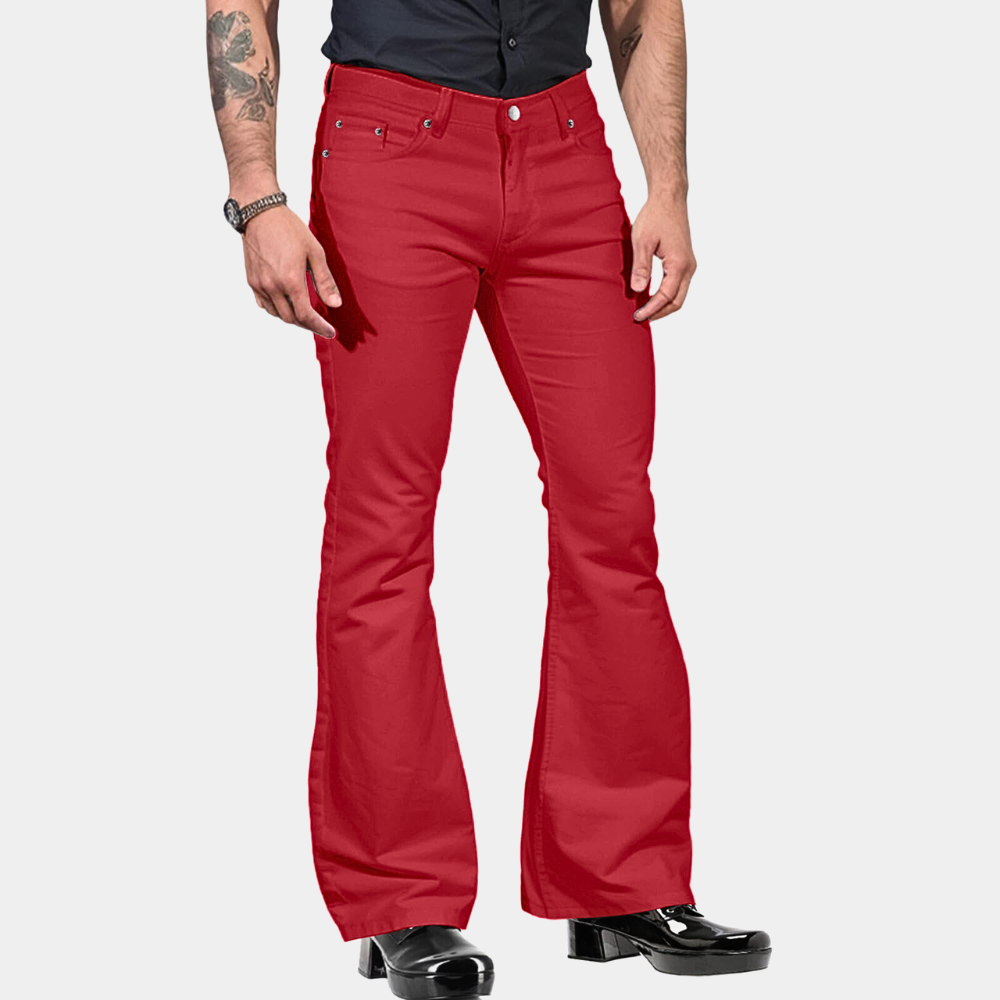 Heren Broeken Flared Retro Stijl Met Stretch 4