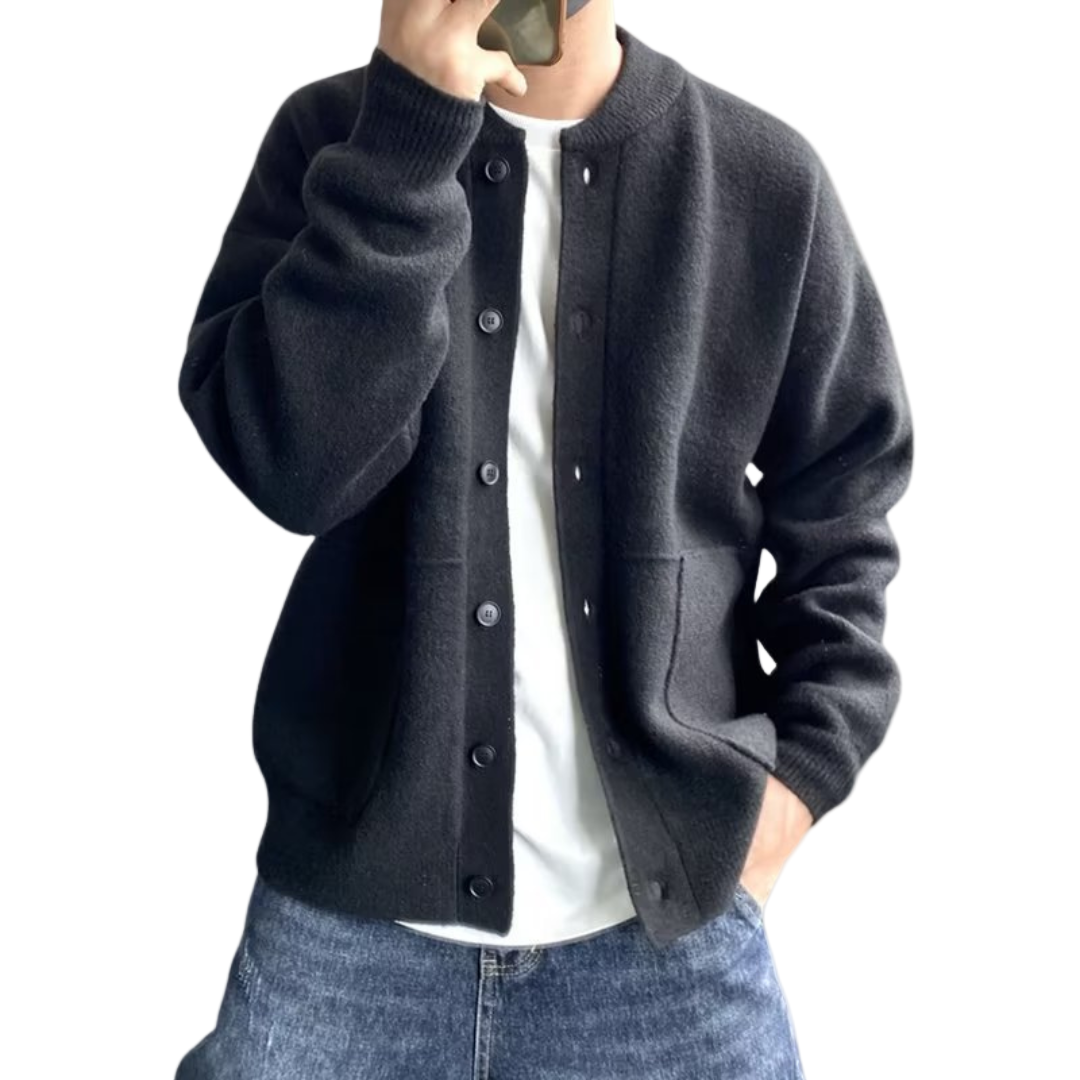 Heren Cardigan Gebreid Wol Met Knoopsluiting Casual Style 2