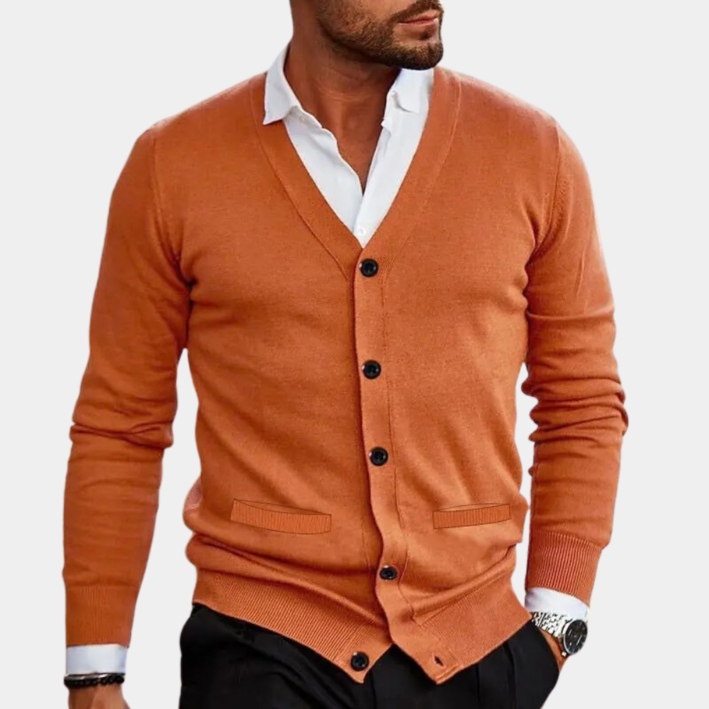 Heren Cardigan V-Hals Casual Met Knopen 4