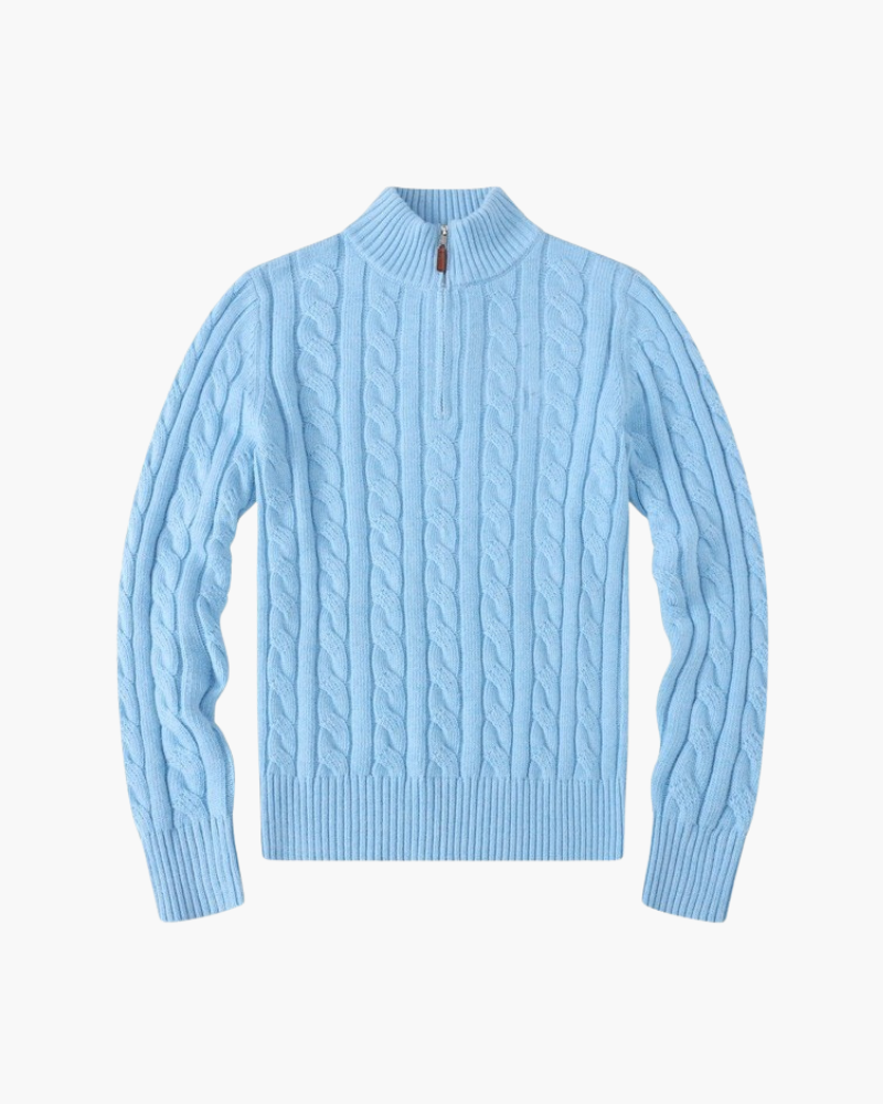Heren Cardigan Zip-Up met Hoge Kraag en Ribbed Details 4