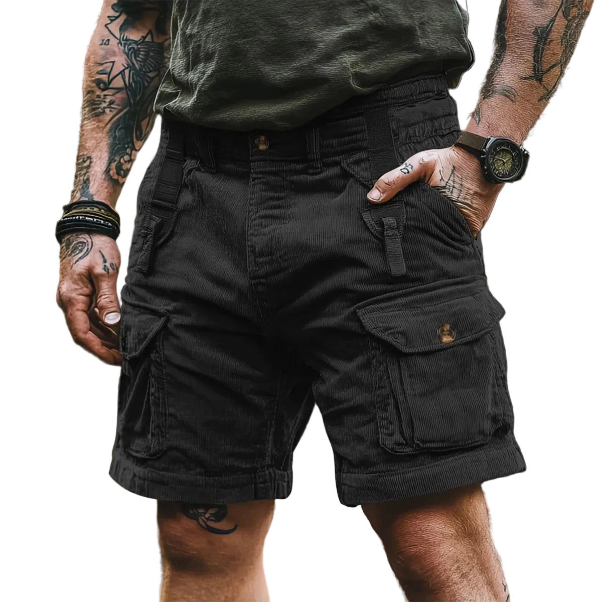 Heren Cargo Bermuda met Retrostijl 0