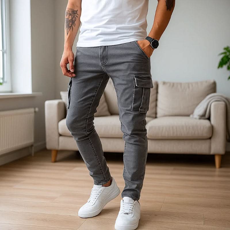 Heren Cargo Broek Aansluitende Pasvorm Casual Stijl 1
