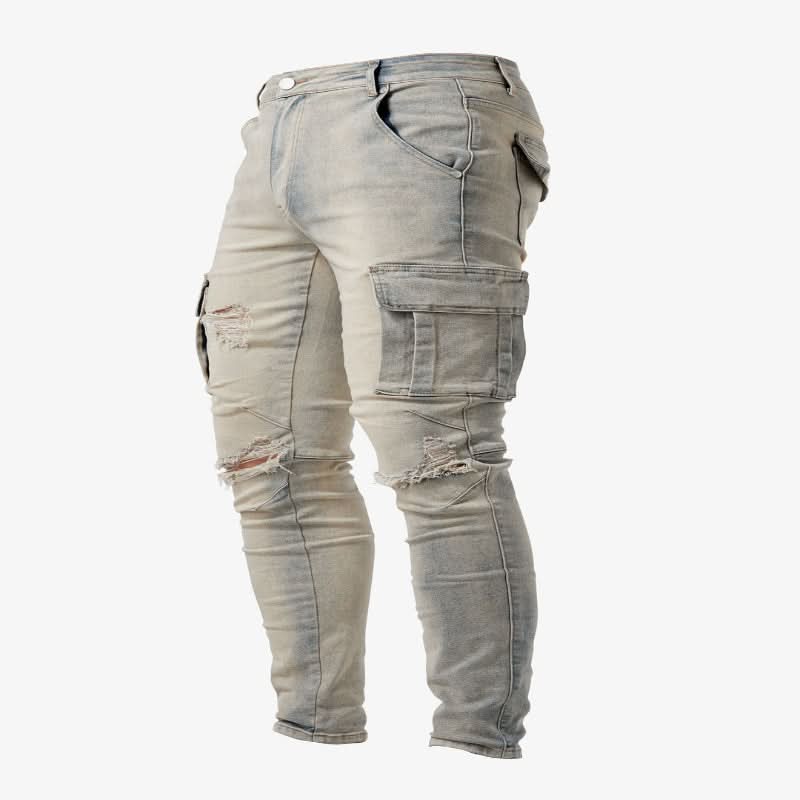 Heren Cargo Broek Aansluitende Pasvorm Casual Stijl 4