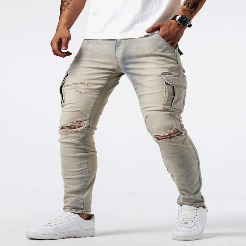 Heren Cargo Broek Aansluitende Pasvorm Casual Stijl 7