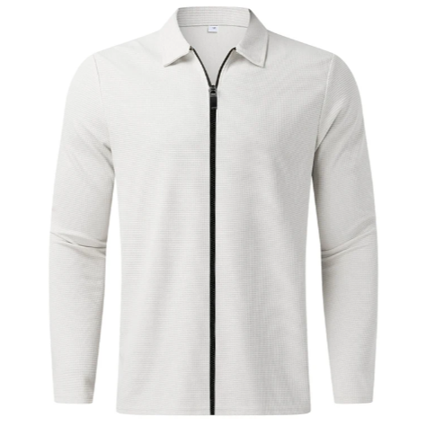 Heren Casual Cardigan met Kraag en Rits 1