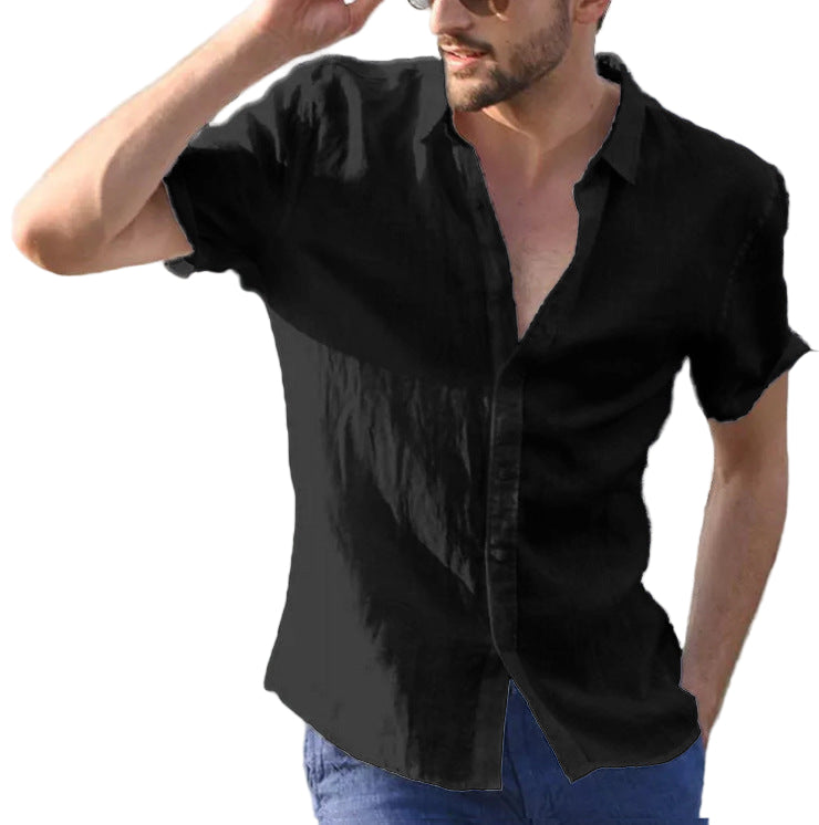 Heren Casual Shirt Korte Mouw Relaxed Fit 9