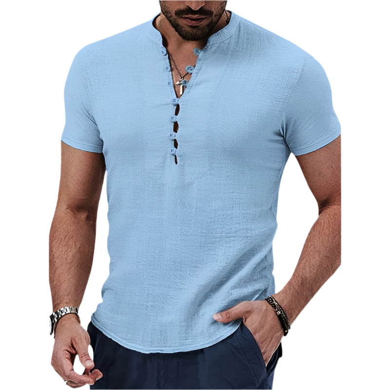 Heren Chemise Katoen en Linnen Vintage Stijl 0