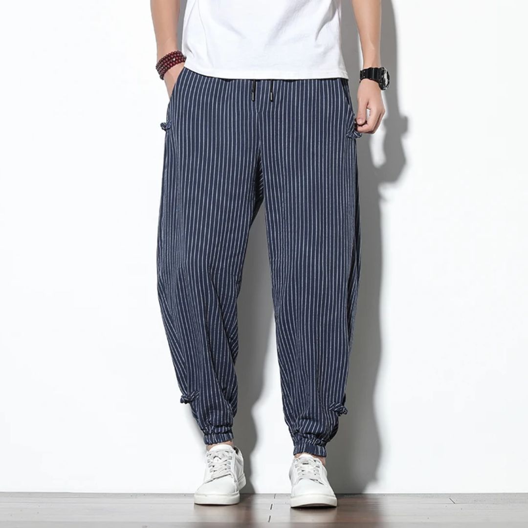 Heren Chino Broek Linnen Katoen Casual Rechte Pasvorm 3