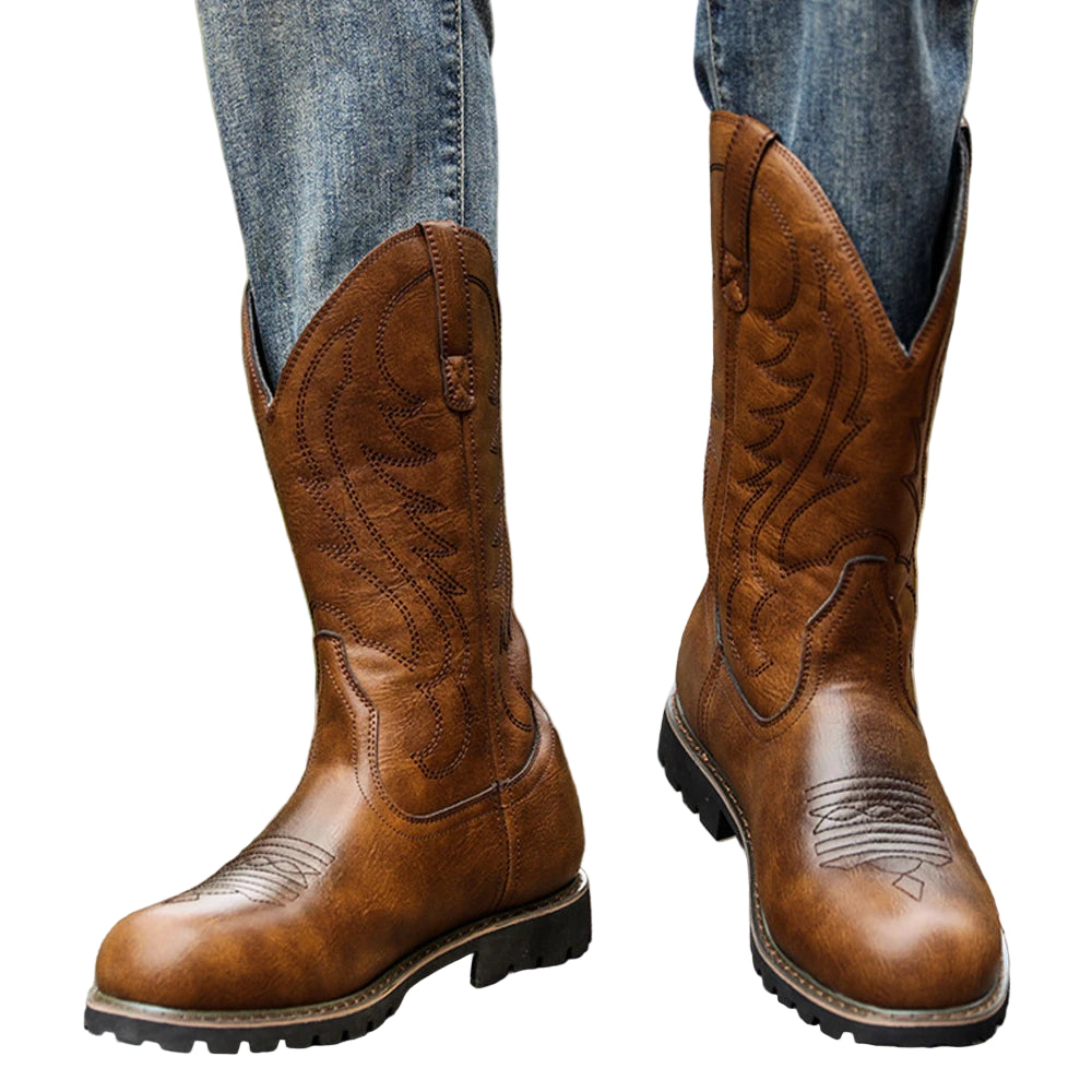 Heren Cowboylaarzen Vintage Leren Antislip 5