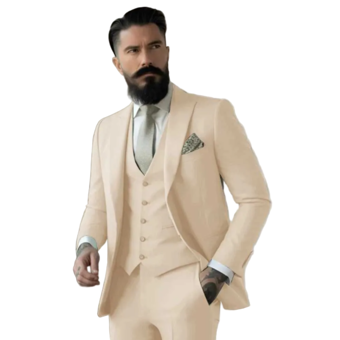Heren Drie-Delige Pak Slim Fit Wolmix 0