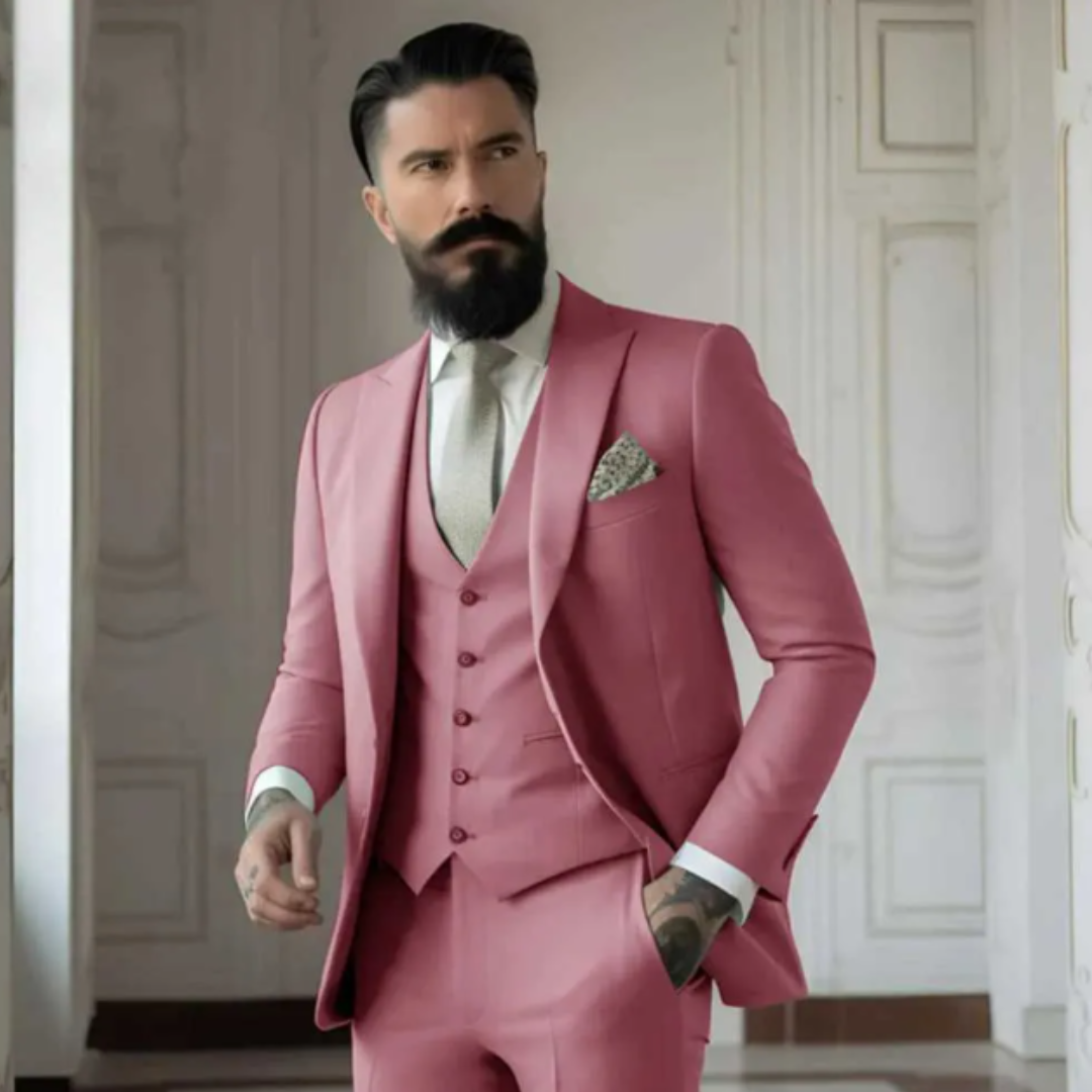 Heren Drie-Delige Pak Slim Fit Wolmix 4