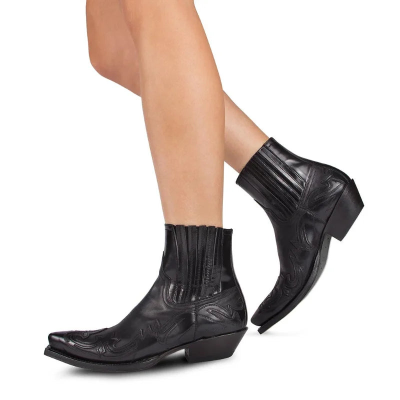 Heren Enkellaarsjes Cowboy Stijl Synthetisch Met Rits 3