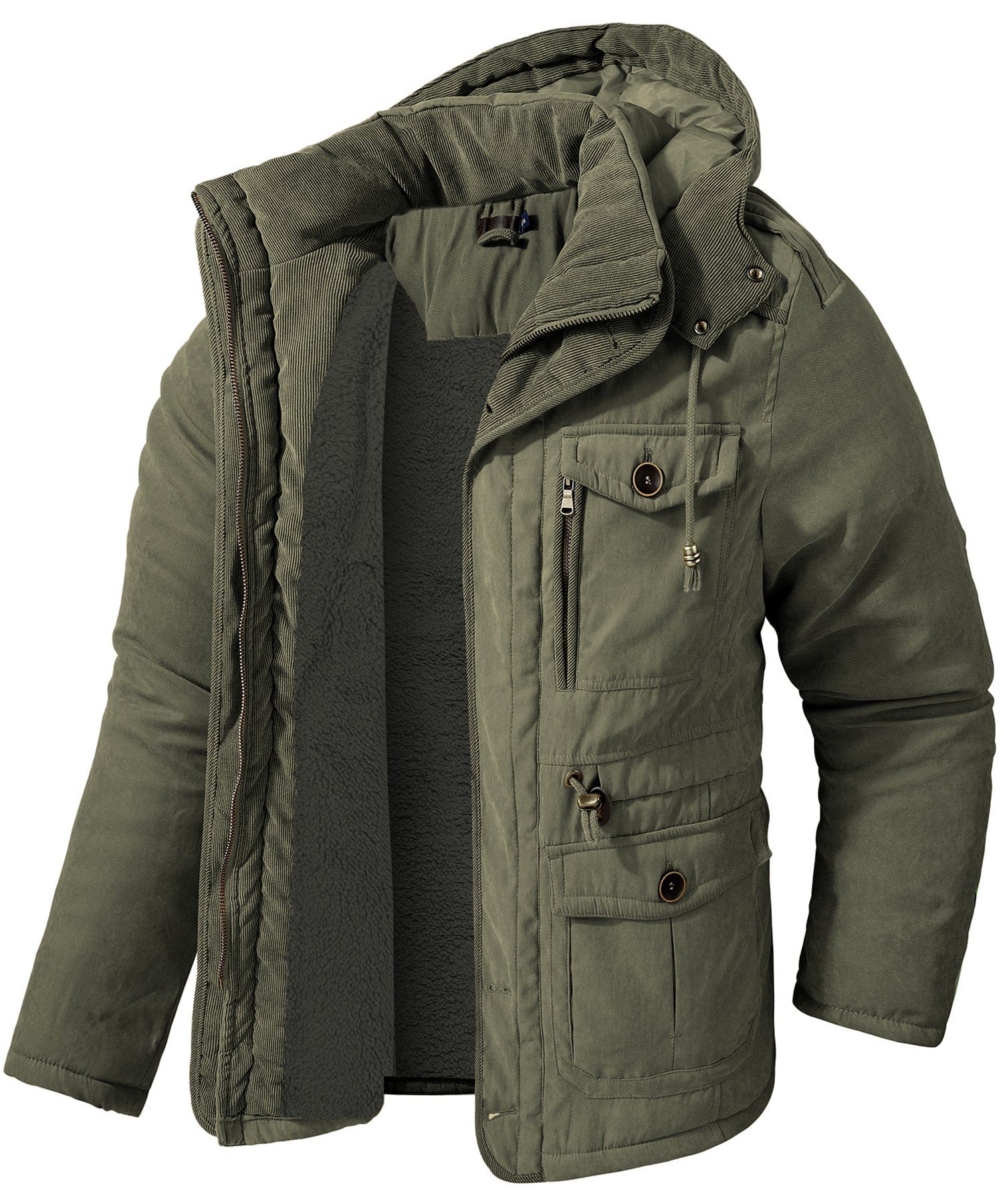 Heren Expedition Jacket Met Verstelbare Taille En Fleece Voering 3