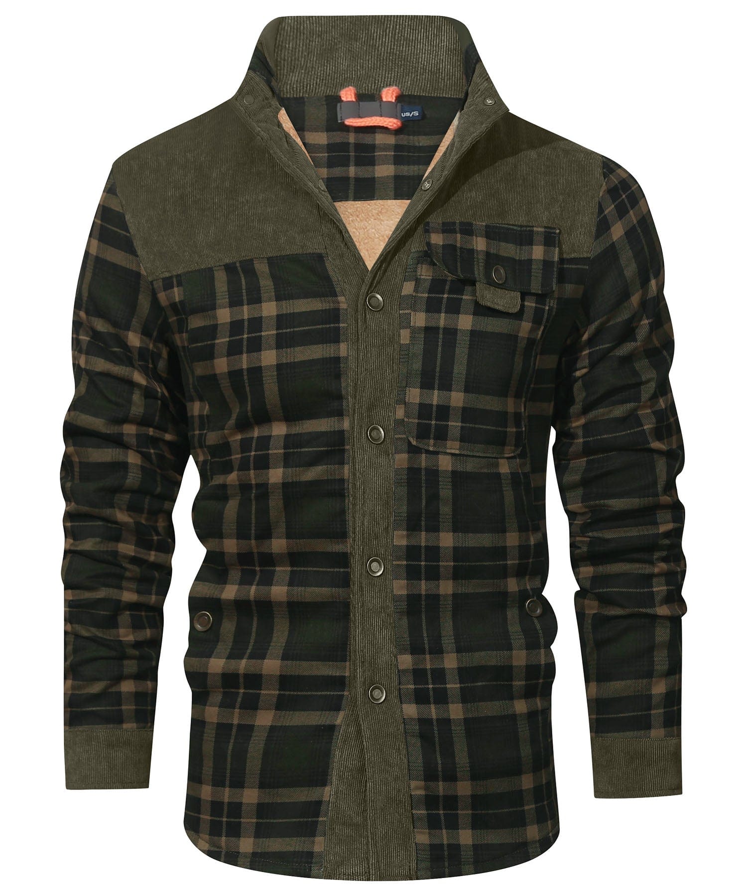 Heren Flanel Jacket Met Ruitpatroon en Fleece Voering 2
