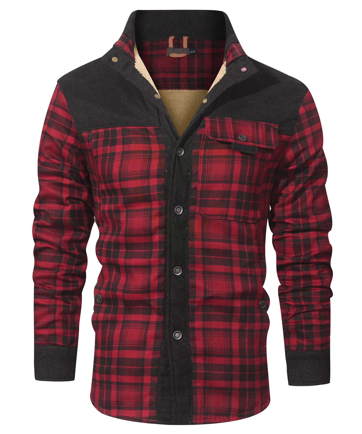 Heren Flanel Jacket Met Ruitpatroon en Fleece Voering 5
