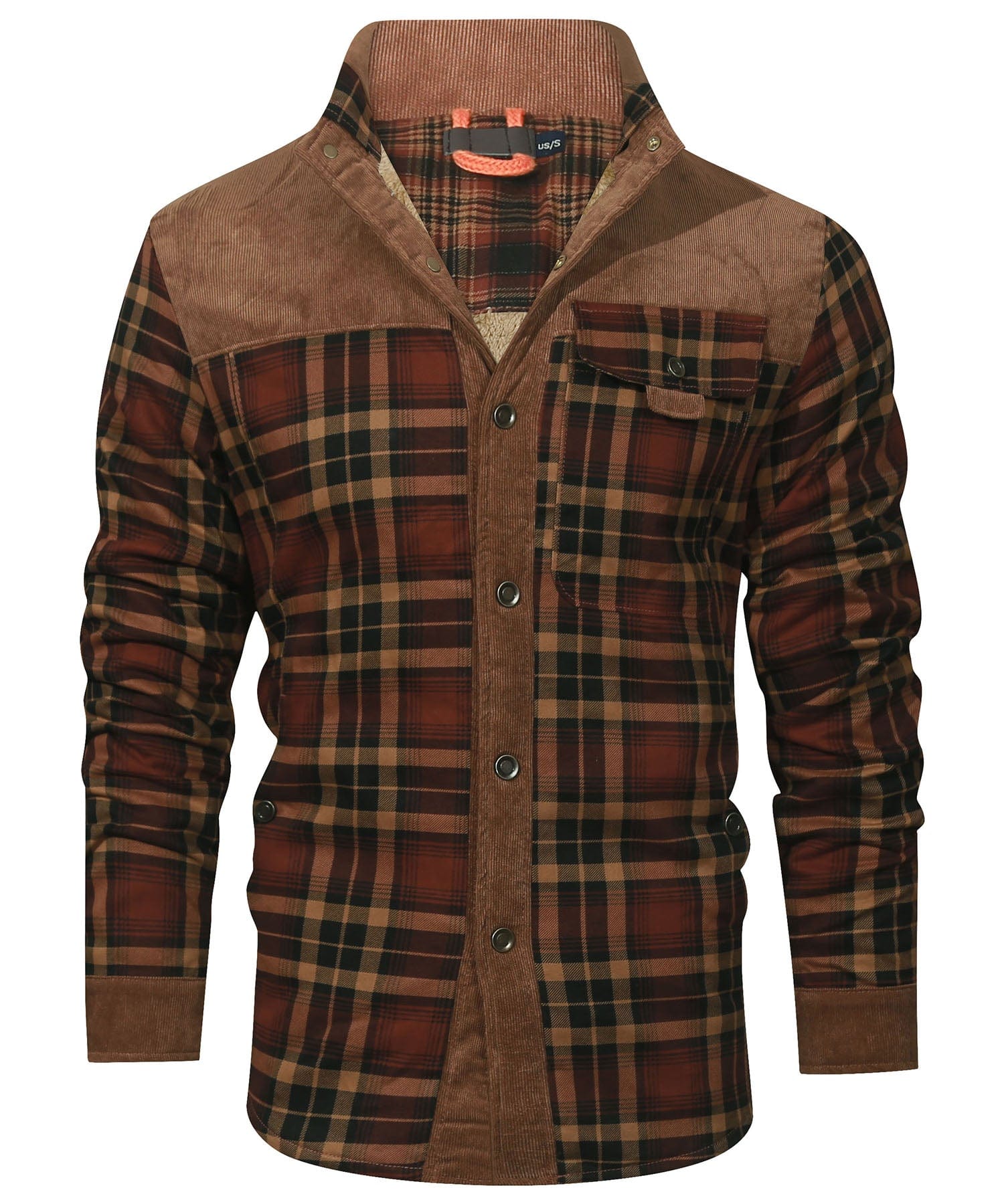 Heren Flanel Jacket Met Ruitpatroon en Fleece Voering 6