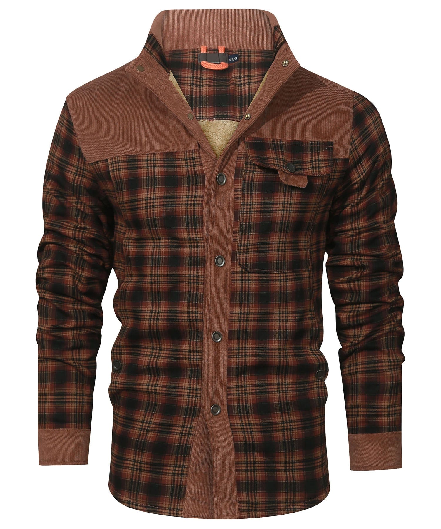 Heren Flanel Jacket Met Ruitpatroon en Fleece Voering 7