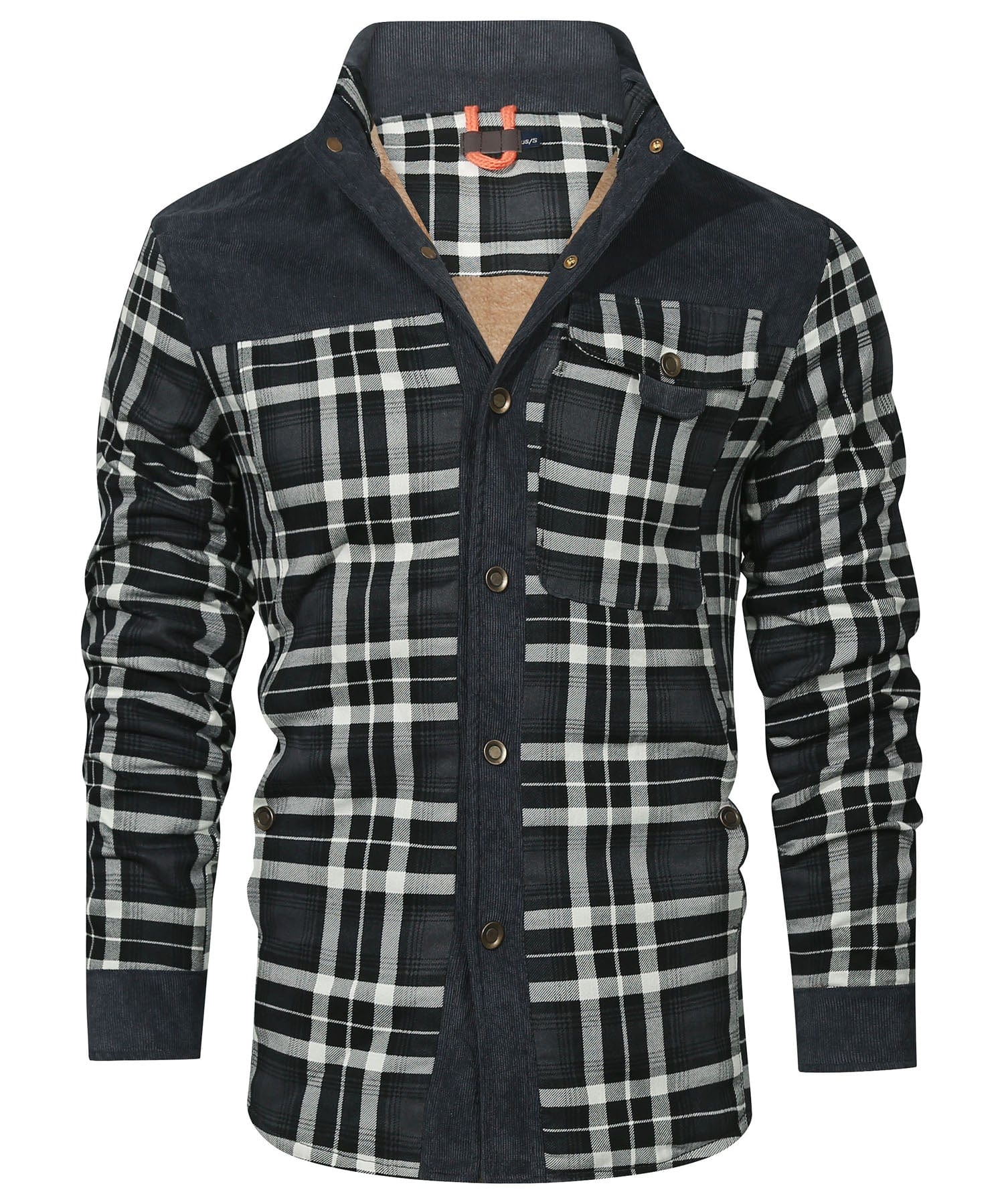 Heren Flanel Jacket Met Ruitpatroon en Fleece Voering 8