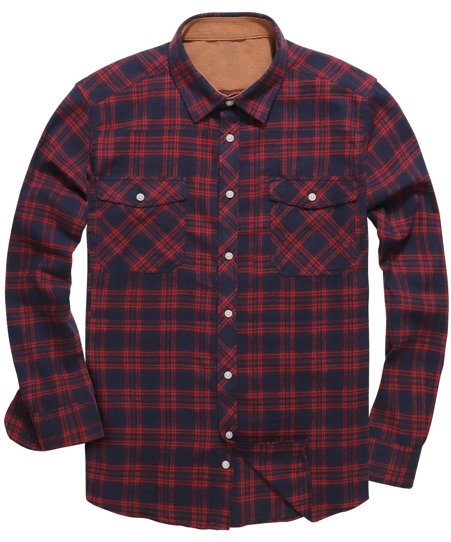 Heren Flanellen Overhemd Klassiek Ruitpatroon Polyester Rayon 0