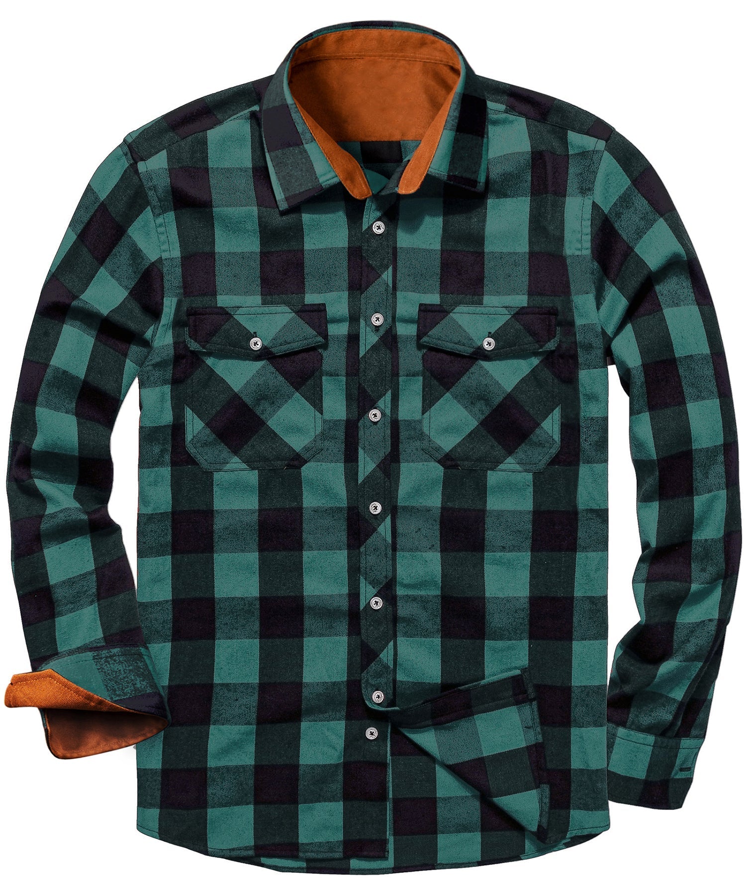 Heren Flanellen Overhemd Klassiek Ruitpatroon Polyester Rayon 2