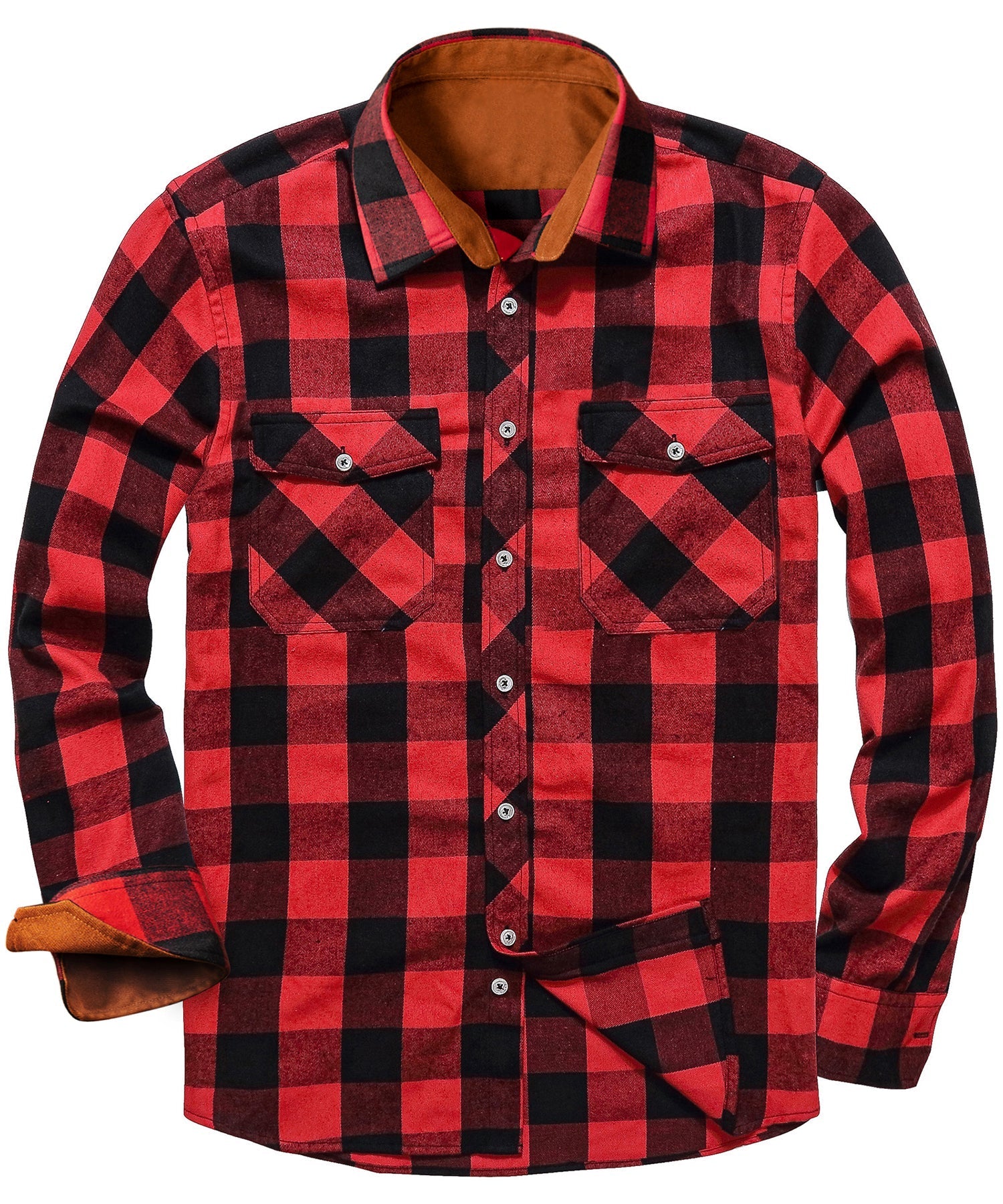 Heren Flanellen Overhemd Klassiek Ruitpatroon Polyester Rayon 3