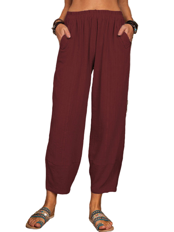 Heren Harem Broek Losse Katoen-Linnen Casual Pantalon 0