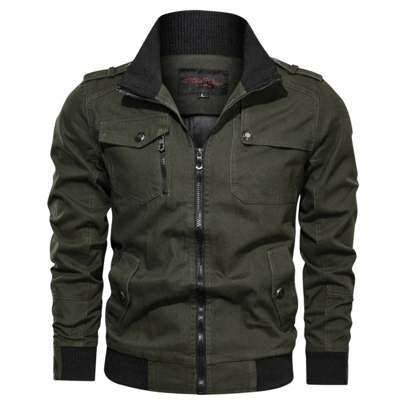 Heren Jack Casual Met Opstaande Kraag en Ritszakken 1