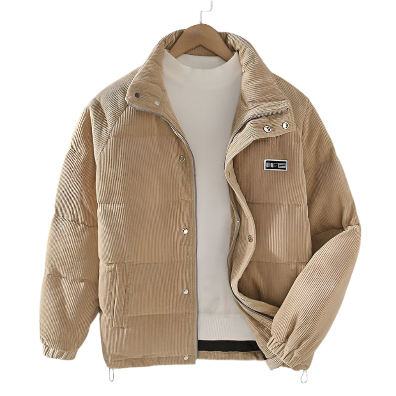 Heren Jas Winter Corduroy Met Zachte Voering 0