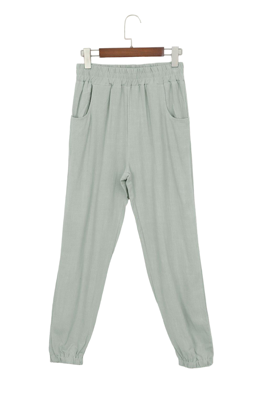 Heren Joggingbroek Taps Toelopend Linnen Met Elastische Tailleband 0