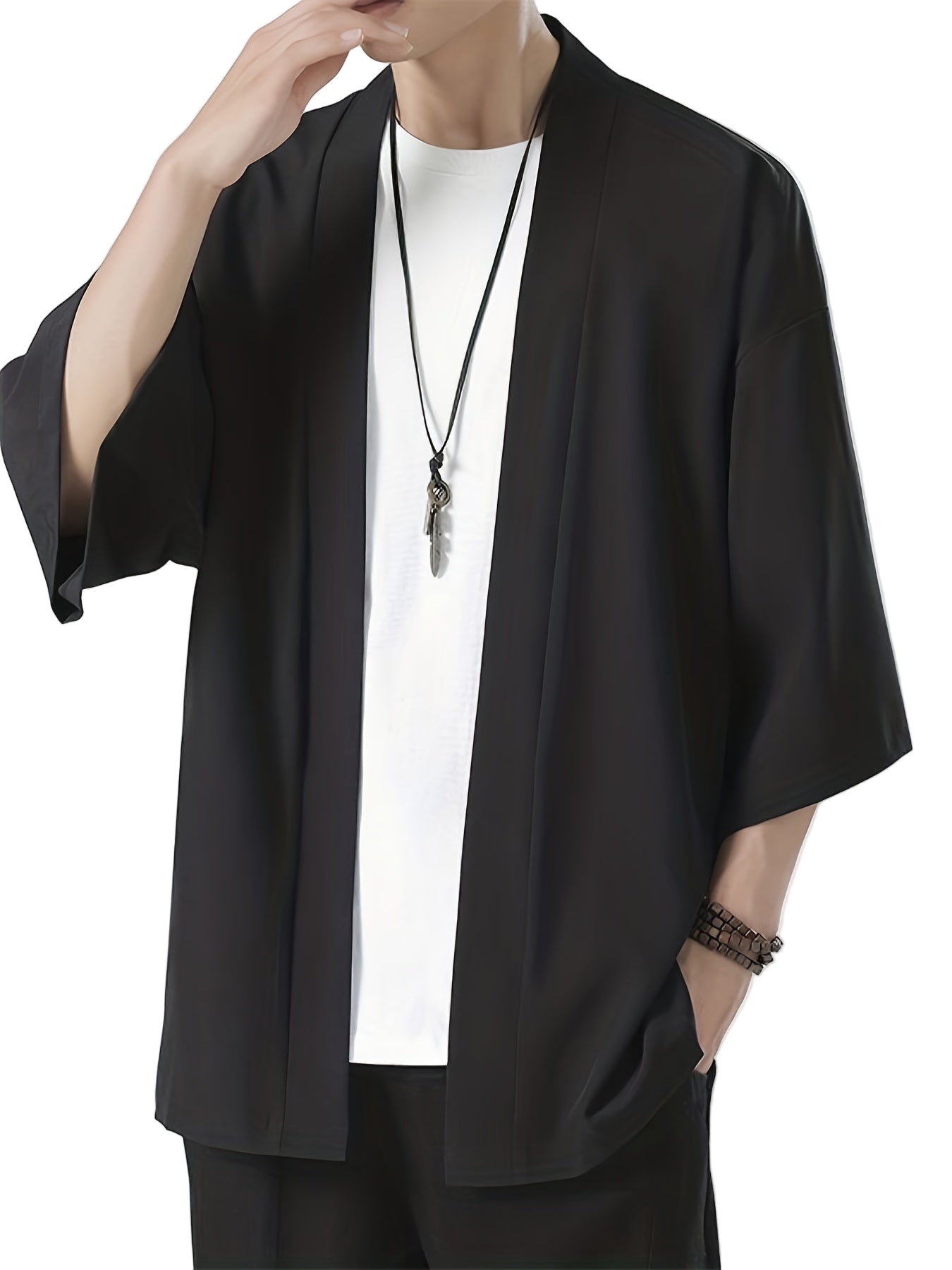 Heren Kimono in Japanse Stijl met Open Voorzijde 0