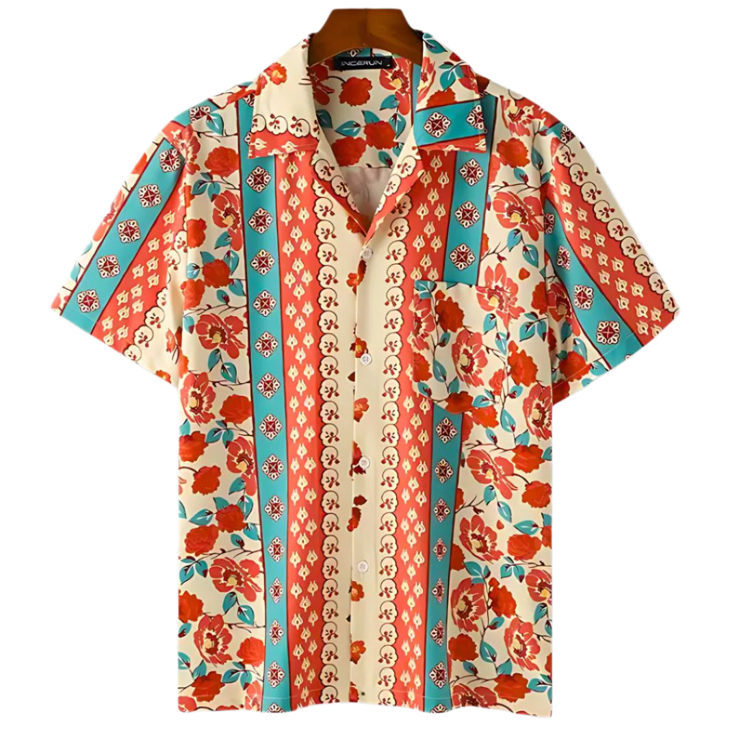 Heren Kraagshirt met Bloemenprint voor de Zomer 0