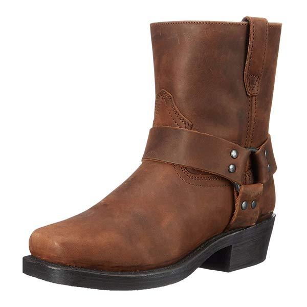 Heren Laarzen Leer Westernstijl met Rits en Rubber Zool 0